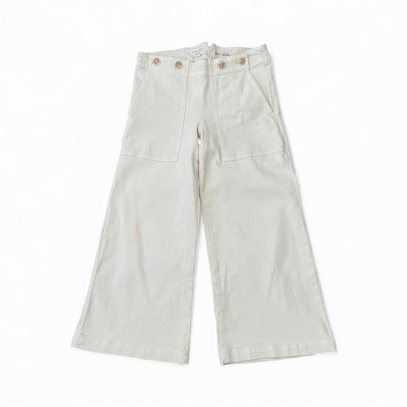 Pilcro Anthropologie The Kit High Rise Wide Leg Utility Trousers Size 26P - Picture 2 of 9